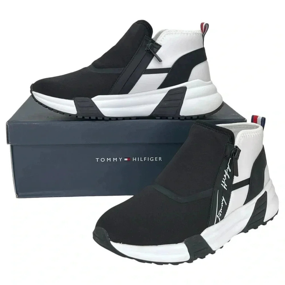 Tommy Hilfiger Morney Black Stretch Womens Fashion Sneakers Size 9M - Picture 11 of 11